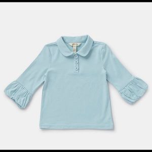 Collared puffer tee- aquamarine